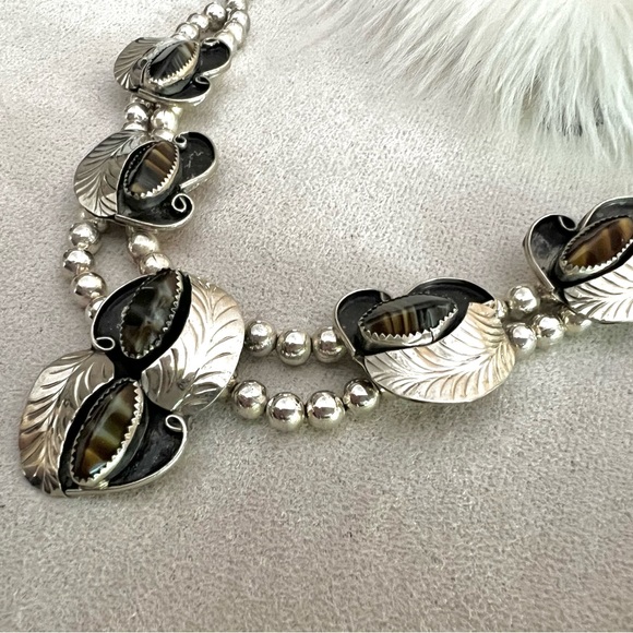 Artisan Handmade Large tigers eye necklace Made in Mexico - Picture 2 of 9